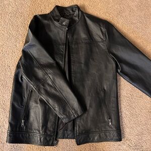 Genuine black leather jacket